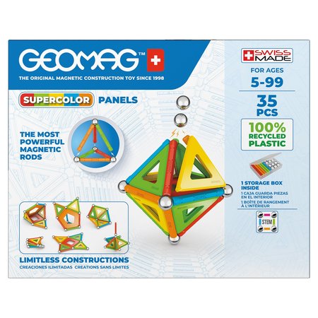 GEOMAG Supercolor Panels, Recycled Plastic, 35 Pieces Per Set 377